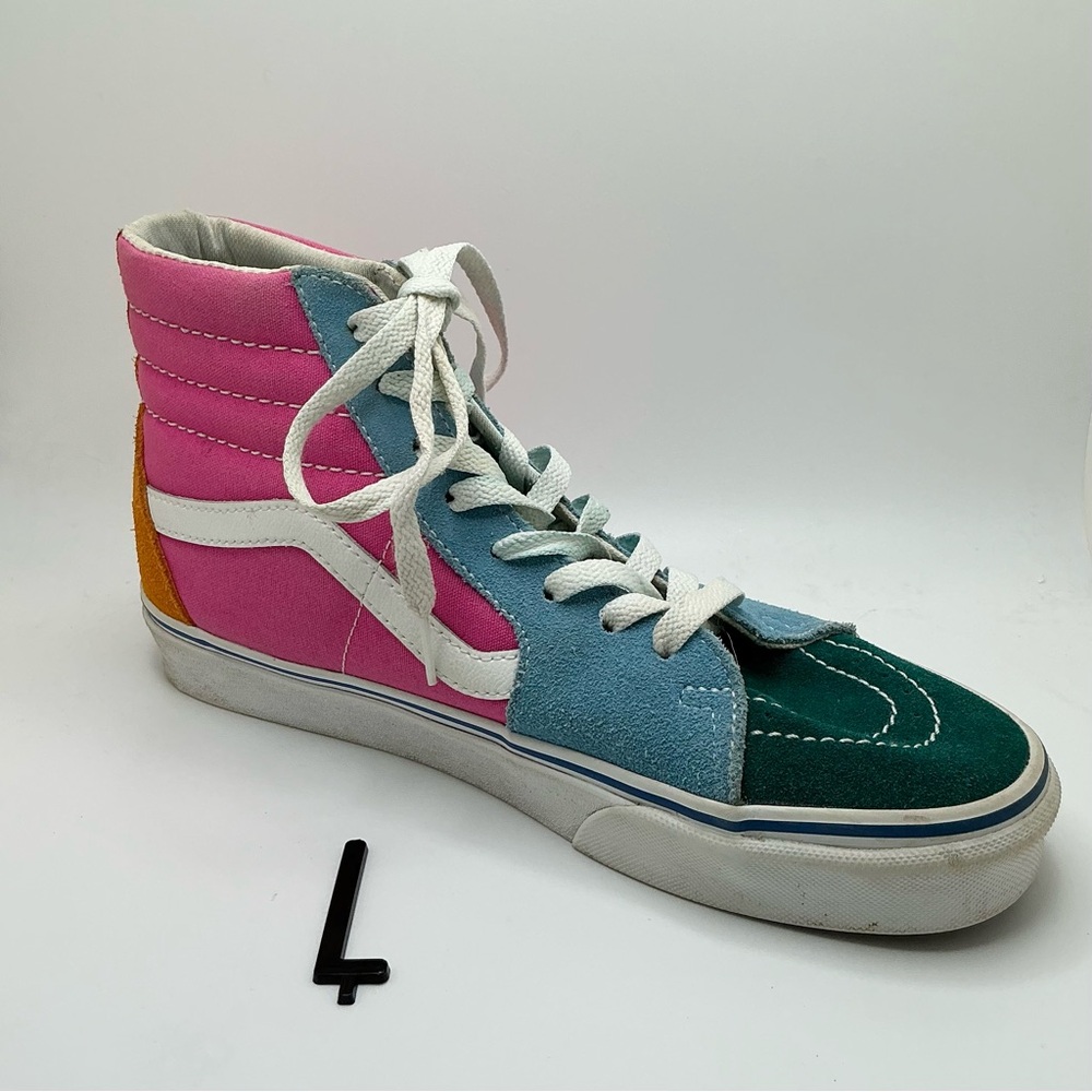 Vans Off The Wall SK8 Colorblock Multicolor suede/canvas hightops M8/WM9.5 SR1 - Picture 5 of 10
